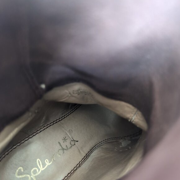 Splendid Burgundy Suede Leather Block Heel Ankle Boots Women Size 6 - Picture 6 of 8